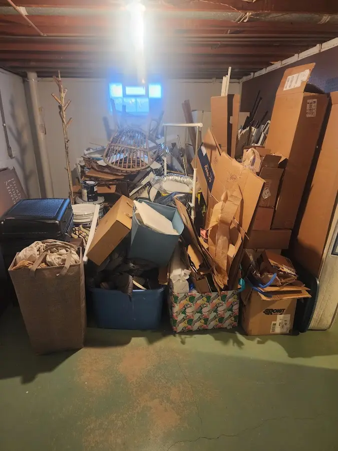 Roll-off dumpster container at job site for 20 Yard Dumpster Rental in North Franklin